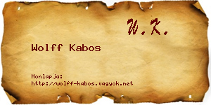 Wolff Kabos névjegykártya